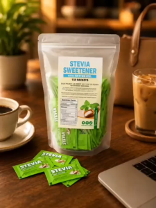 Greendahan All Natural Stevia Packets with Erythritol 50 packets - Keto Friendly NO MALTODEXTRIN