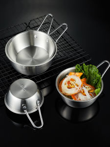 Korean Style Stainless Steel 304 Rice Bowl Soup Bowl Dining Restaurant Cooking Bowl Camping Bowl with Handle Porcelain Bowl