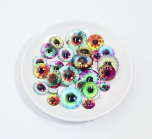 10 Chiếc Mắt Kính Cabochons 10-25mm Nửa Vòng Flatback Cho Mắt Rồng Mắt Mèo Đồ Chơi DIY Trang Sức Nhẫn Phụ Kiện