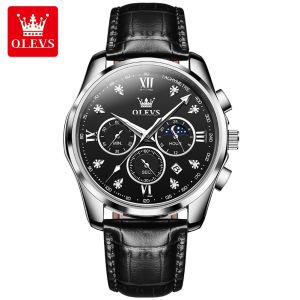 OLEVS Genuine Luxury Watch For Men Japen Movement Waterproof Original Fashion Multifunctional Chronograph Calendar Luminous Business Men Watch