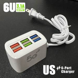 6-Port USB Wall Charger USB Travel Charger 3.1A Usb Charger Multi Port