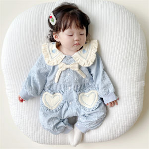 ชุดบอดี้สูทฤดูใบไม้ผลิและฤดูใบไม้ร่วงสไตล์เกาหลีสำหรับเด็กทารกชุดออกงานสำหรับเด็กผู้หญิงชุดฮาร์ทส์เจ้าหญิงสำหรับครบเดือนชุดปีนเขาออกไปข้างนอกสำหรับฤดูใบไม้ร่วงร้อยวัน