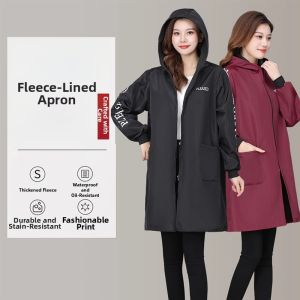 Waterproof Oil-Resistant Winter Long Sleeve Thickened Apron