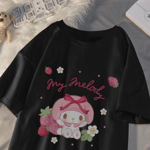 Áo Thun Cotton Tay Ngắn Mùa Hè Cho Bé Gái Phong Cách Mới Melody Của Sanrio Áo Thun Trẻ Em Thời Trang Cổ Tròn Tay Lửng