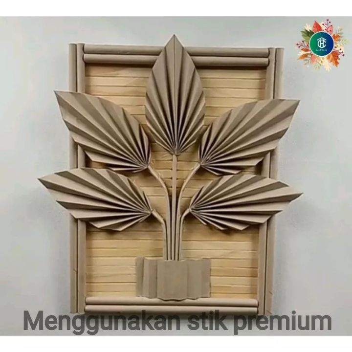 HIASAN DINDING KREATIF ||Kerajinan Tangan|| DARI KERTAS NASI DAN STIK