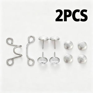 Adjustable Waist Buckle Extender No Sewing Pant Clips Waist Tightener Button for Jeans Skirts Sleeves Fit Button Pins Tool