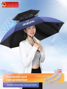MONLEYTA | German Sun Protection Fishing Umbrella Hat Mounted Foldable Outdoor Fishing Sunshade Windproof Double Layered UV Protection