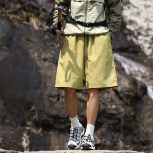 Quick Dry Nylon Shorts Mens Summer Outdoor Casual Hiking Pants Loose Fit Straight Leg No Ironing Beach Youth Fashion Brand