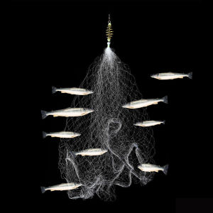 10Pcs Fishing Net Trap Mesh Luminous Bead Netting Sea Fish Net Tackle Design Copper Shoal Cast Gill Feeder Fishing Net Trap