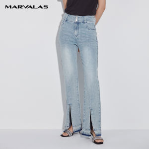 High Waist Slimming Bell Bottom Denim Jeans for Women Spring Summer Autumn New Arrival Vintage Professional Feel Slit Design