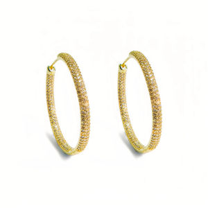 SEQUITO Trendy Bridesmaid Ear Decoration Pave Setting Tiny Sparkle AAA Cubic Zircon Engagement Silvery Big Hoop Earrings SE1016
