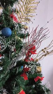 Christmas Decorations 43cm Artificial Glitter Berry Stem Ornaments Fake Flower Glitter Branch Home Wedding Party Supplies Christmas tree Decor