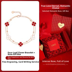 Grace Girl | Lover Gift Four-leaf Clover Double-layer Bracelet for Women