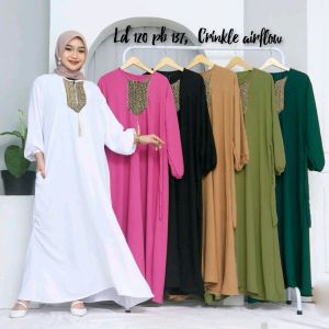 PROMO GAMIS KEKINIAN Ameena Dress Jumbo Crinkle Airflow