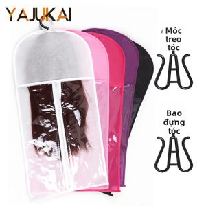 Túi Đựng Tóc Giả Chống Bụi Có Móc Treo Để Lưu Trữ Phần Mở Rộng Đen Hồng Trắng Tím - Nhiều Màu Có Sẵn Kèm Hộp Đựng Nhựa