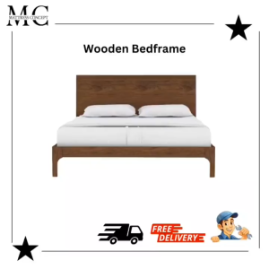 【LOCAL SELLER】 BENIC SOLID RUBBER WOODEN BEDFRAME QUEEN/KING ( FREE DELIVERY & INSTALLATION)