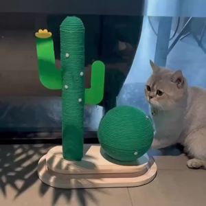 Cactus Ball Grab Pillar Indoor Cat Scratching Column Cactus Crawling Toy Fun Activity For Cats Pet Furniture Decoration