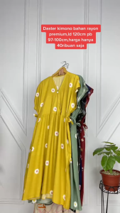 Daster kimono motif bunga home ware terbaru dan terlaris big size gratis ongkir