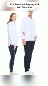 Kaos Polo Shirt Lengan Panjang Esperanza - TPJ CTN Putih