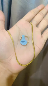 BONUS CINCIN - Kalung Titanium Rantai Pipih/Gepeng GOLD.SILVER.HITAM Anti Karat Tidak Luntur Pria Dan Wanita