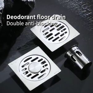 Bathroom Floor Drain: Stainless Steel Backflow Preventer & Anti-Odor Floor Drain Cover