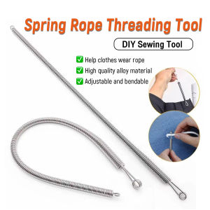 Vacaka 1Pc Bendable Spring Rope Threading Tool Waist Rope Hat Rope Threading Device Sewing Tool