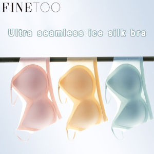 FINETOO M-4XL 2024 Summer Ultra-thin Ice Silk Seamless Underwear for Women Breathable Gathering Bra Without Steel Rings Vest style Sleep Bras