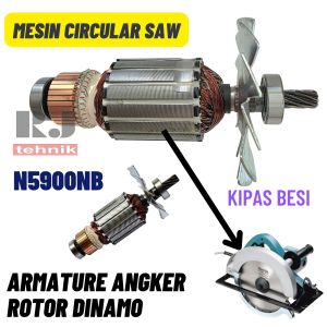 Makita 5900 Armature Angker Dinamo Rotor Mesin Circular Saw  9 inch Makita  N 5900 NB 5900B Kipas Besi