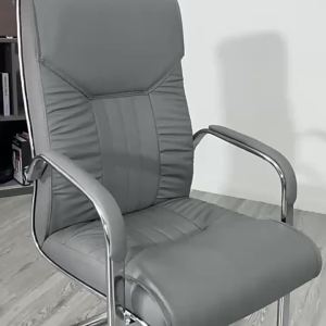Comfortable Arc Design Multi-Use Leather Chair Steel Legs