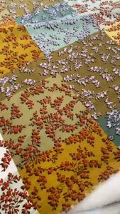 Vải Lụa Hàn Châu In Hoa Kẻ Ô Khổ 1m5 - Chất Mềm Mịn Rũ Nhẹ Co Giãn Nhẹ - May Đầm Váy Đồ Bộ Áo Kiểu