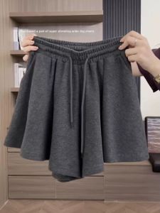 Pear-shaped Figure Slimming Sport Shorts for Women Loose High Waist with Drawstring