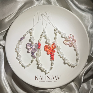 KALINAW Whimsical Fairy Butterfly Semi-Precious Chipstone Beaded Keychain/ Phone Lanyard