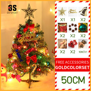 christmas decorations for home 2024 Party Birthday mini christmas tree set 50CM With Lights Small Accessories