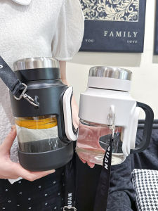 Large Capacity Glass Portable Tons Barrels Teapot Tea Water Separation Girls Heat-Resistant Water Cup Men Summer Water Kettle