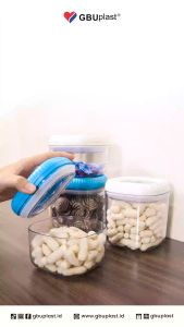 GBUplast Sealware Twisty M Toples Makanan Plastik BPA Free 500-1300ml Plastic Jar Kedap Udara SW-004