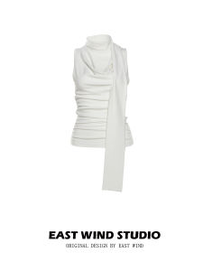 Street Style Pure Color Street T-Shirt Womens Fashionable Neck Hanging Sleeveless Top Waist Cinching Slimming Versatile Tee