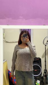 atasan rajut kerah sabrina