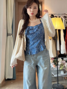 plus Size Floral Print Camisole Tank Top Womens Summer Loose Fit Slimming Outerwear Inner Match Hot Girl Street Style Short Sleeve