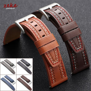 20mm 22mm Genuine Leather Watch Band for Omega for Seiko Business Strap Colorful Stitching Cowhide Bands Quick Release Bracelet