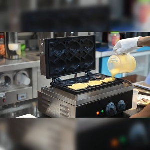 เครื่องทำขนมไทยากิไฟฟ้า6หลุม ZBQ-09 สำหรับทำขนมเค้กปลาขนาดเล็ก เครื่องทำขนมรูปปลา อุปกรณ์ทำขนมแผงลอย