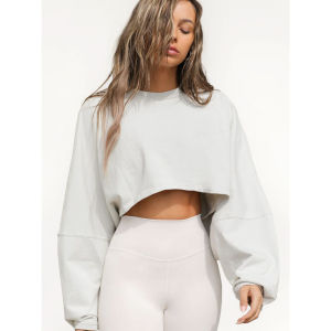 QIJINXIANGMEI | Aged Long Sleeve Short Knitwear Pullover Top Womens Shirt