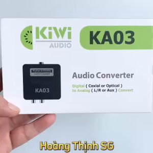Bộ Chuyển Đổi Âm Thanh Digital KiWi KA03 chuyển đổi từ tín hiệu quang hoặc Coaxial sang Audio R/L