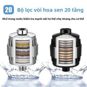 Bộ Lọc Nước Tắm Cao Cấp 15/20 Cấp - Loại Bỏ Clo Florua Kim Loại Nặng Làm Mềm Nước Với Vòi Sen Chất Lượng Cao