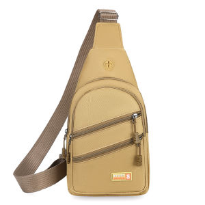 2025 New Mens Fashion Canvas Backpack Single Shoulder Bag Multi-Functional Sporty Crossbody Bag Casual Style Zipper Closure