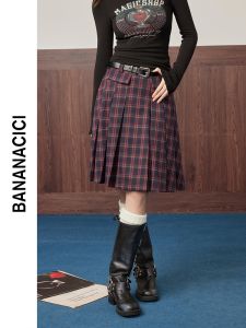 BANANA CICI | กระโปรงสก็อตสไตล์วินเทจเอไลน์เอวสูง