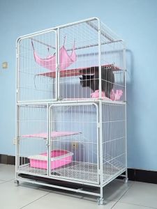 กรงแมวหลายชั้น กรงแมวที่ถอดออกได้ กรงสูง กรงสูง พื้นที่เยอะ ระบายอากาศและระบายอากาศได้ ประกอบง่าย บ้านแมว จัดส่งที่รวดเร็ว