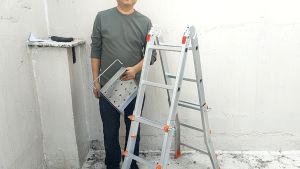 Meja Tatakan Alat Splecing Untuk Tangga Lipat Besi Kuat & Stabil Anti Selip