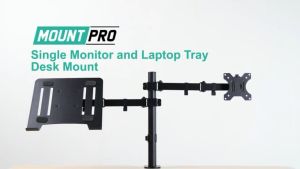 PIPO Dual Arm Monitort Mount Adjustable Monitor Arm Mount with Clamp Monitor Mount Bracket Computer Monitor Desktop