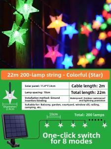 Festive Red Lantern String Lights Solar Powered Garden Decor