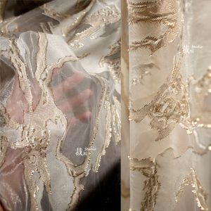 ผ้าทอโลหะทอง แบบไม่สมมาตรสำหรับเสื้อผ้าแฟชั่นที่สร้างสรรค์ ผ้าโปร่ง ผ้า DIY สำหรับงานฝีมือ เสื้อผ้า ผ้าฝ้ายโพลีเอสเตอร์